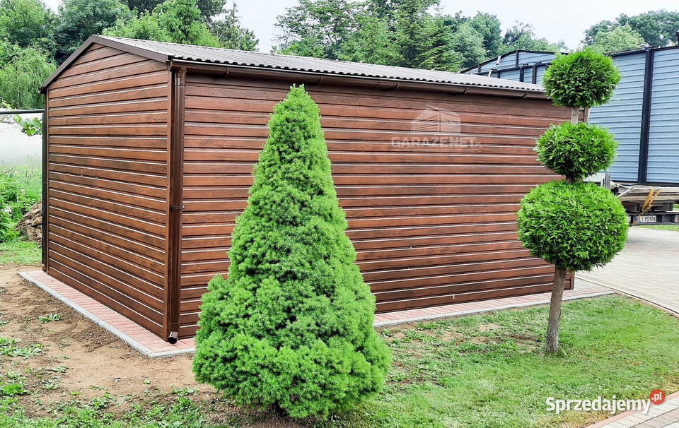 GARAŻ BLASZANY 3m x 6m DWUSPAD BRAMA UCHYLNA Łapanów