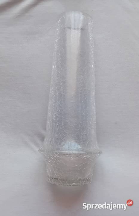 Wazon Crackle Glass huta Ingrid Glas lata 70e Koźminek