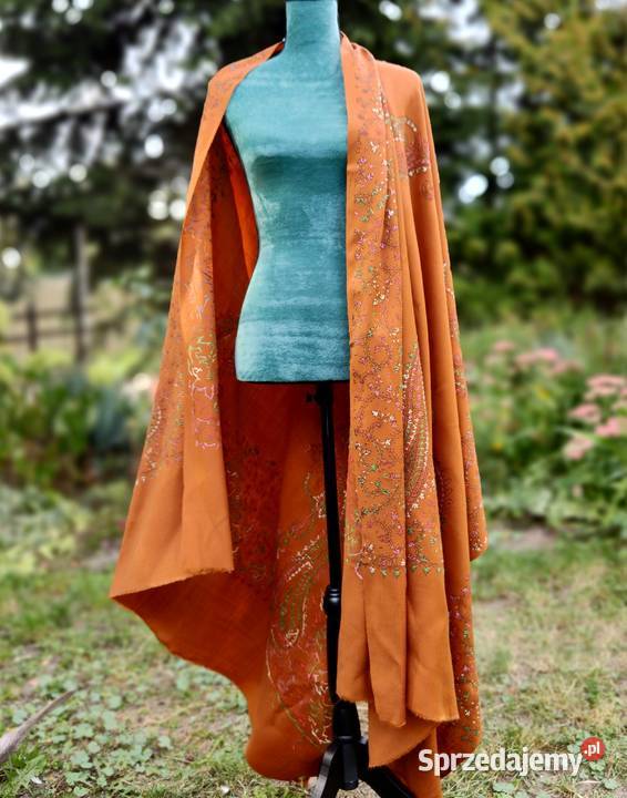 Duży szal orientalny indyjski haftowany haft Szczecin
