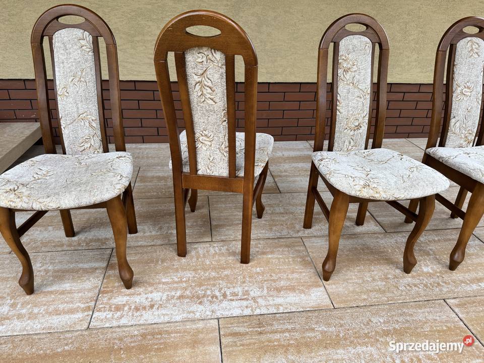 Krzesła stylowe gięte nogi Ludwikowe do stołu Sulbiny