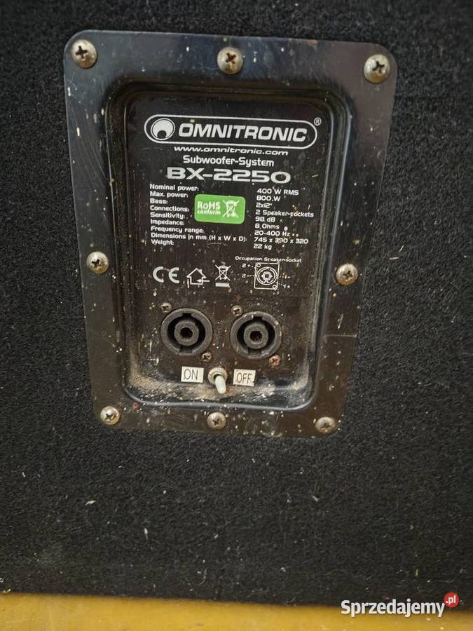 Dwie kolumny basowe omnitronic Otmuchów
