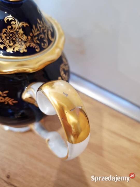 Weimar porcelana kobalt zloto Dzbanek kawa Braniewo