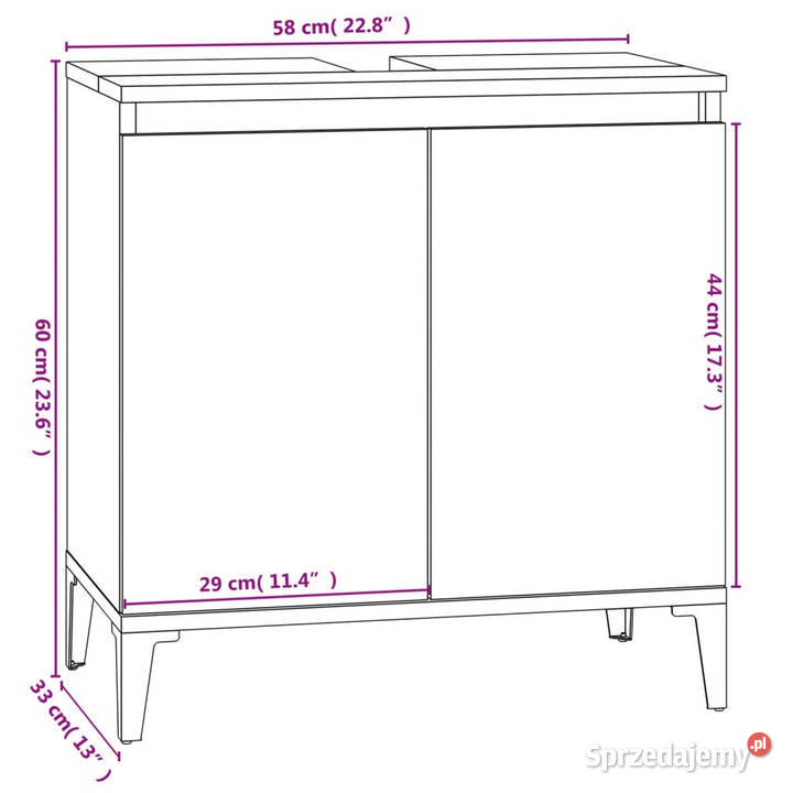 Szafka pod umywalkę biała 58x33x60 WM821260