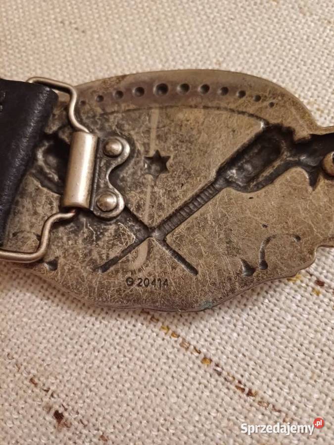 Pasek skórzany z klamrą Western