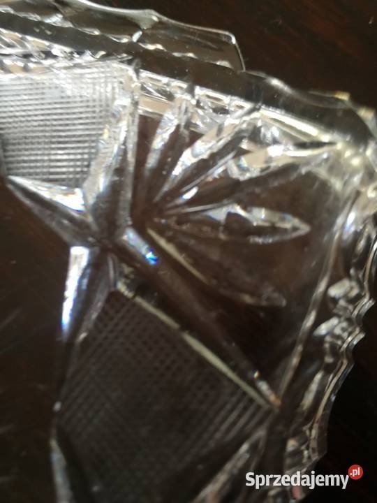 Ręcznie szlifowany dzielony kryształowy talerz Rękodzieło Kuźnia Raciborska