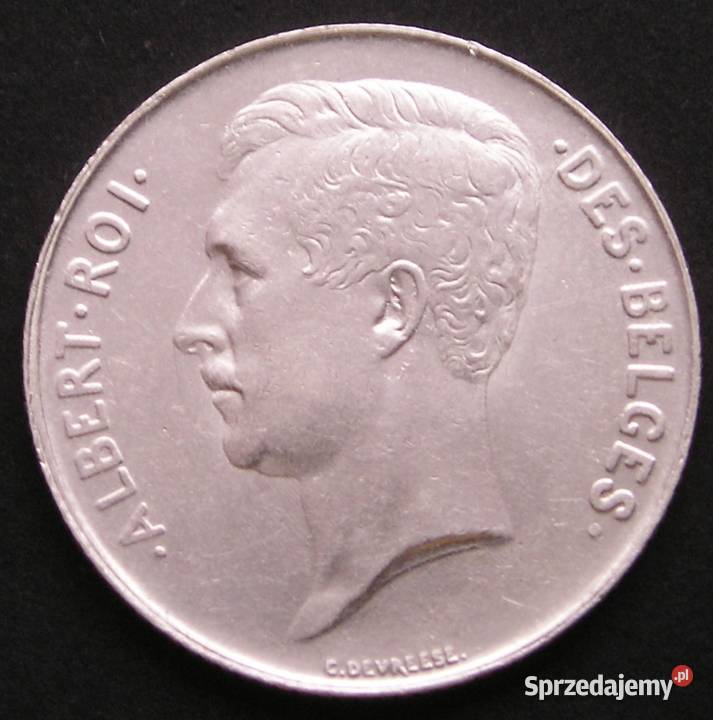 BELGIA 1 FRANK 1912 KRÓL ALBERT SREBRO STAN 12 łódzkie Łódź