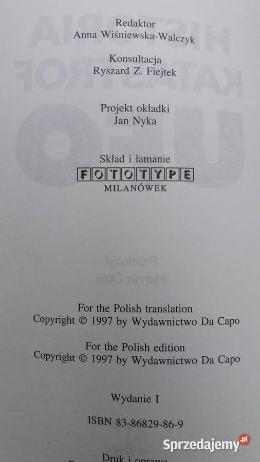UFO historie katastrof Randle ezoteryka książki Warszawa sprzedam