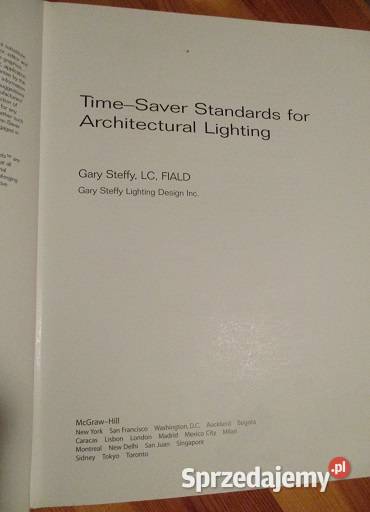 Time Saver Standards For Architectural Lighting technika, nauki techniczne sprzedam