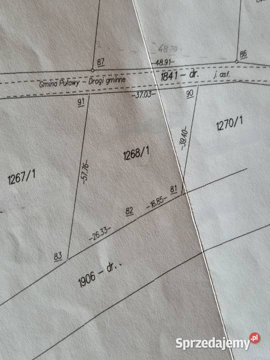 Działka budowlana 01611 ar Opatkowice k Puław lubelskie Puławy