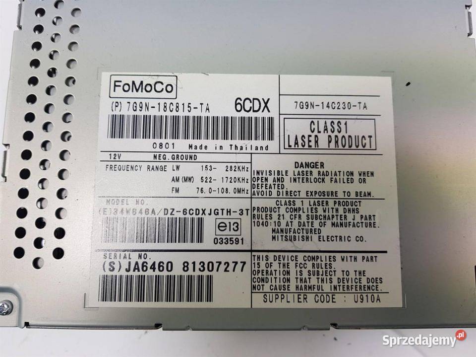 RADIO JAGUAR XKR 7G9N18C815TA Lipno