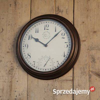 Esschert Design Zegar dworcowy z termometrem 305 budzik