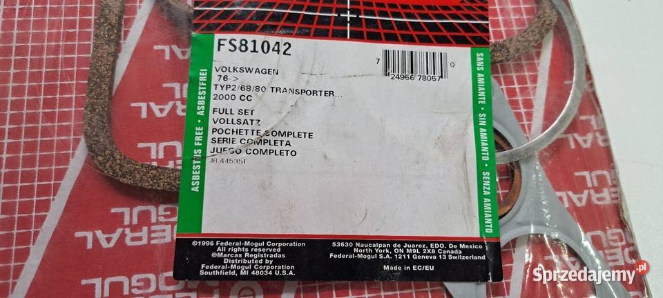 Komplet uszczelek silnika VW T2 T3 Transporter pomorskie Luzino sprzedam