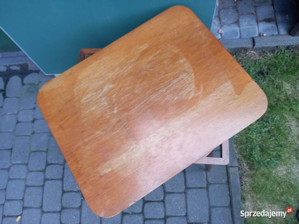 Stary stolik patyczak PRL vintage Rawicz