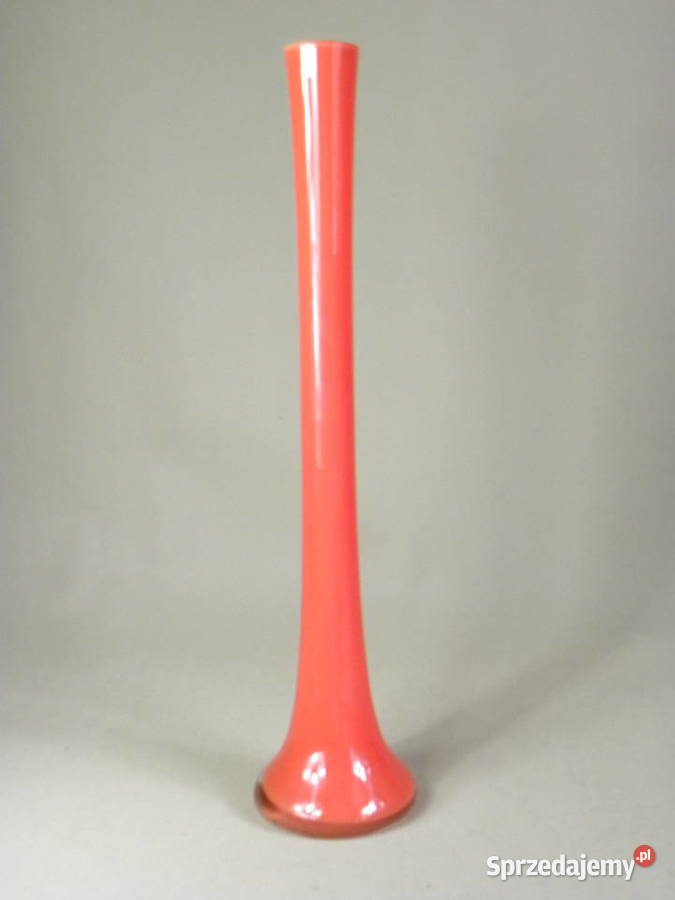 Szklany wysoki flakon wazon czerwony Pozostałe Legnica sprzedam