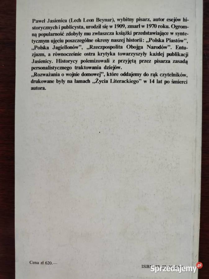 Rozważania o wojnie domowej Paweł Jasienica miękka Kielce