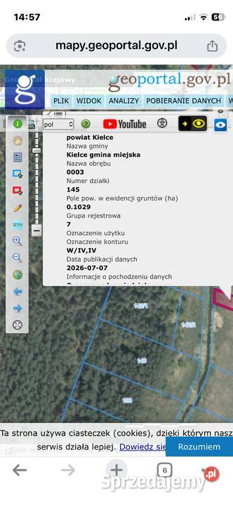 Działka łąka Niewachlów rolna Kielce