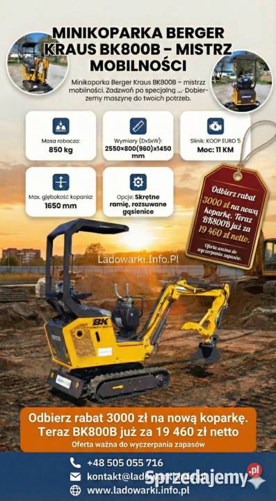 Mini Koparka Berger Kraus BK800B Wrocław