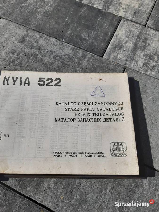Ksiazka katalog czesci nysa 523 Łowkowice