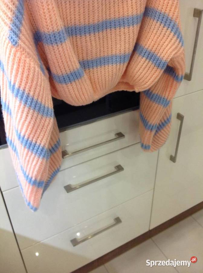 Sweter Damski w Pasy S M NOWY niebieski Nowa Sól