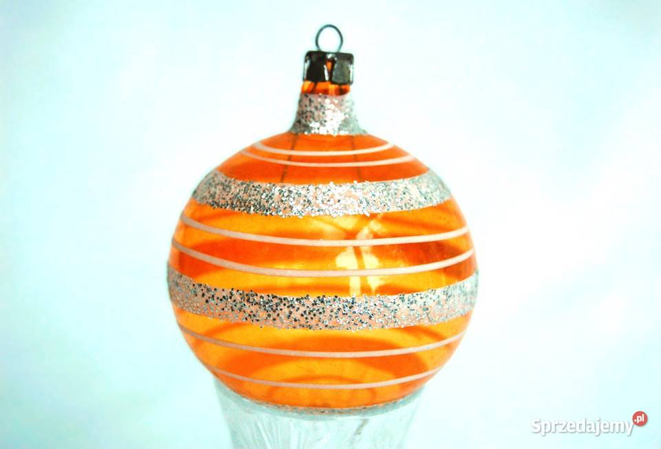 Stara bombka szklana ręcznie malowana żółta w Lublin