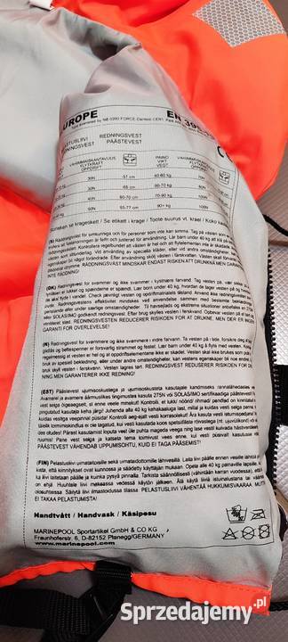 Kamizelka ratunkowa Marinepool Europe 100N małopolskie Jasień sprzedam