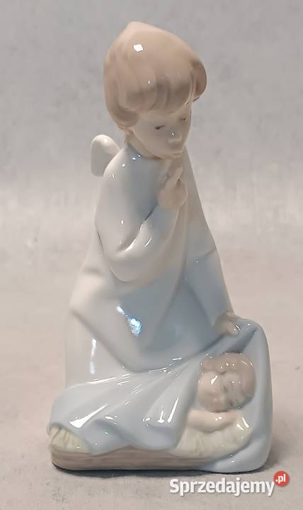 LLADRO 4635 Anioł Stróż Aniołek usypiający Porcelana i szkło Dobrzany
