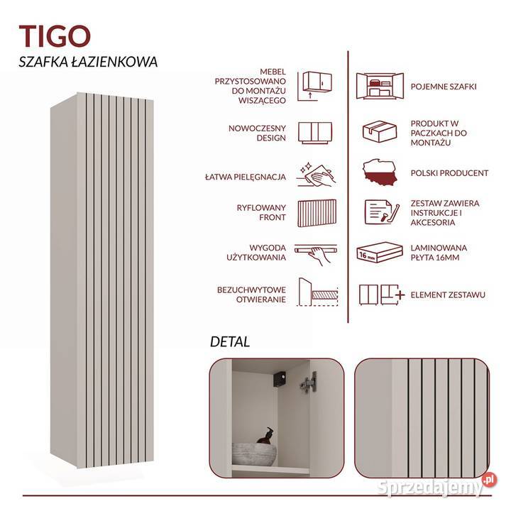 Szafka łazienkowa wisząca TIGO 1D