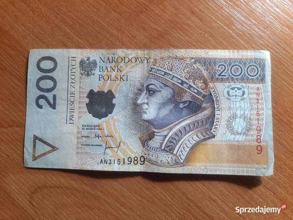Banknot 200zl 25031994 dolnośląskie Oleśnica sprzedam