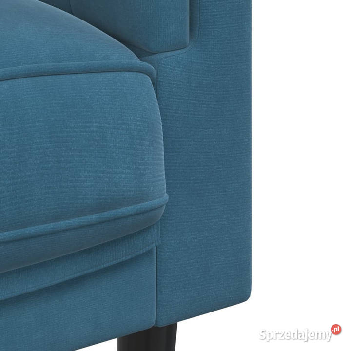 Sofa 2osobowa z poduszkami niebieska aksamit mazowieckie Warszawa