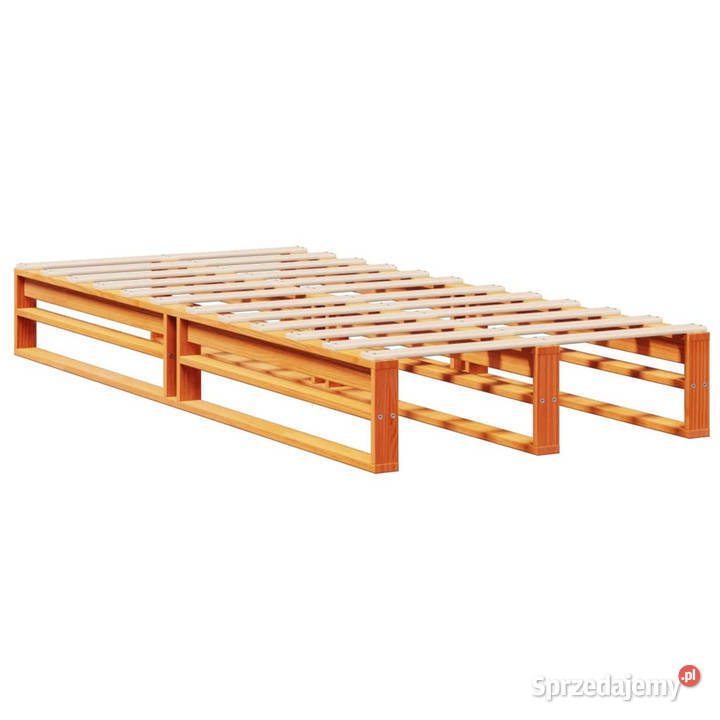 Łóżko z regałem bez materaca woskowy brąz drewno 110cm Warszawa