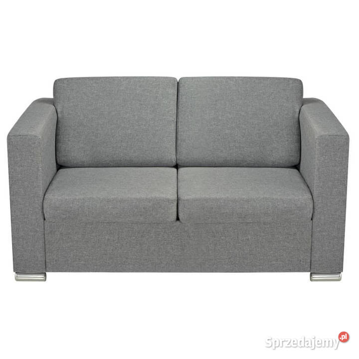 2 osobowa sofa tapicerowana jasnoszara WM243580 mazowieckie Warszawa