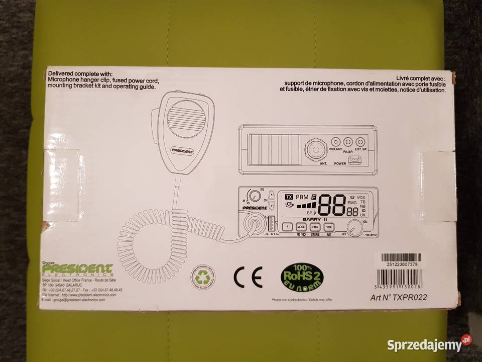 Nowe CB radio President Barry II 1224V CB radia