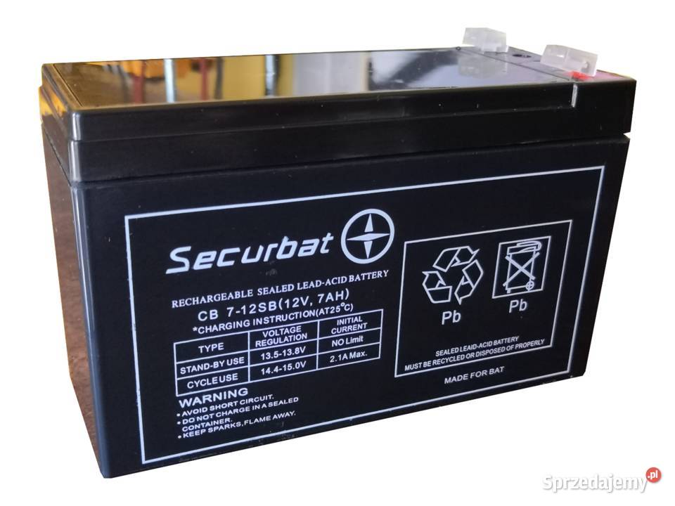 Akumulator żelowy SECURBAT CB 712 12V 7Ah ALARM Elektryczne mazowieckie Warszawa