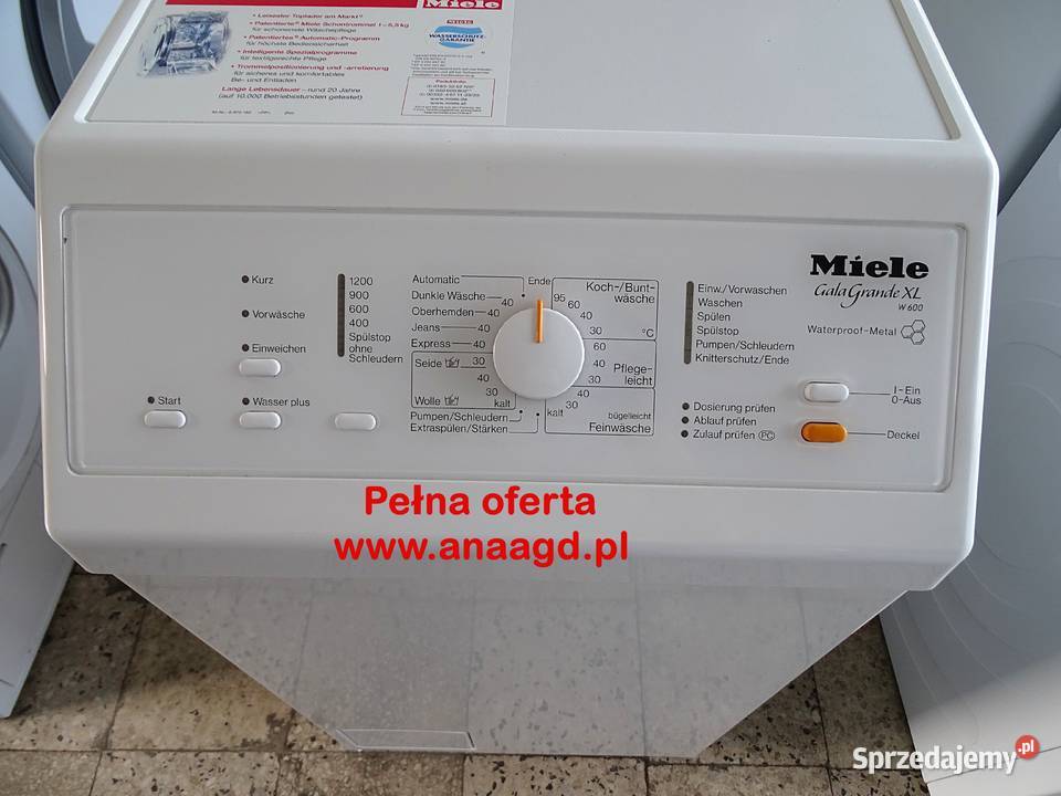 Pralka MIELE W600 Gala Grande XL GWARANCJA Duży Miękowo
