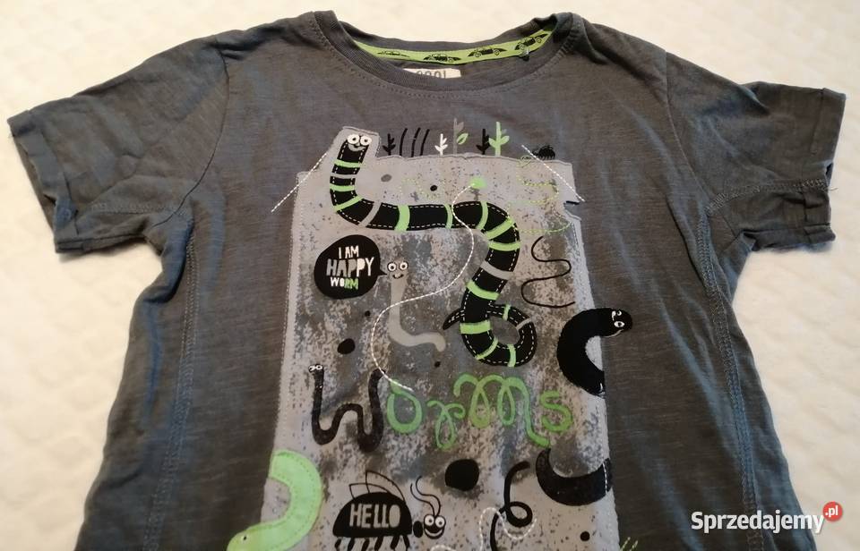 Koszulka krótki rękaw Tshirt robaczki 110 Smyk Cool Club Czeladź