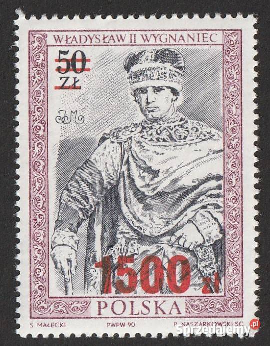 POLSKA POCZET WŁADYSŁAW II WYGNANIEC 1990 CZYSTY Łódź