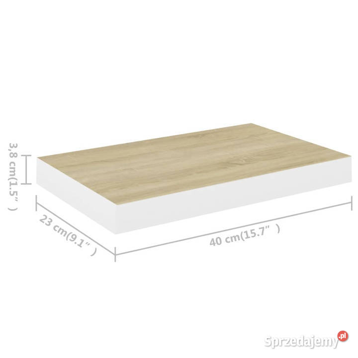Półki ścienne 4 dębowobiałe 40 x 235 x 38 MDF Warszawa sprzedam