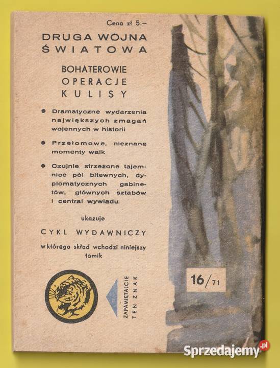 ŻÓŁTY TYGRYS NOCNE PTAKI 1971 Łódź