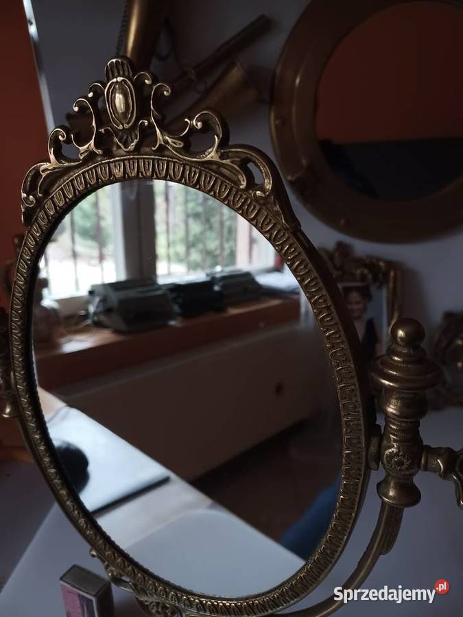 Piękne stojące lustro mosiężne sprzedam