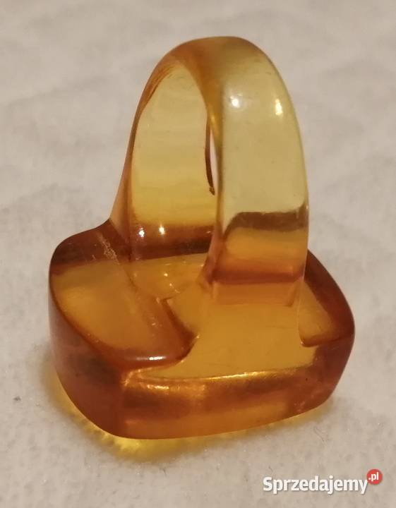 Sygnet pierścień bursztynowy 18mm Biżuteria Sygnety śląskie