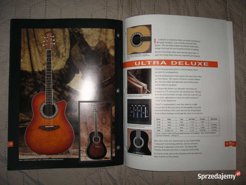 Ovation Guitars 1994 katalog gitar Kępice