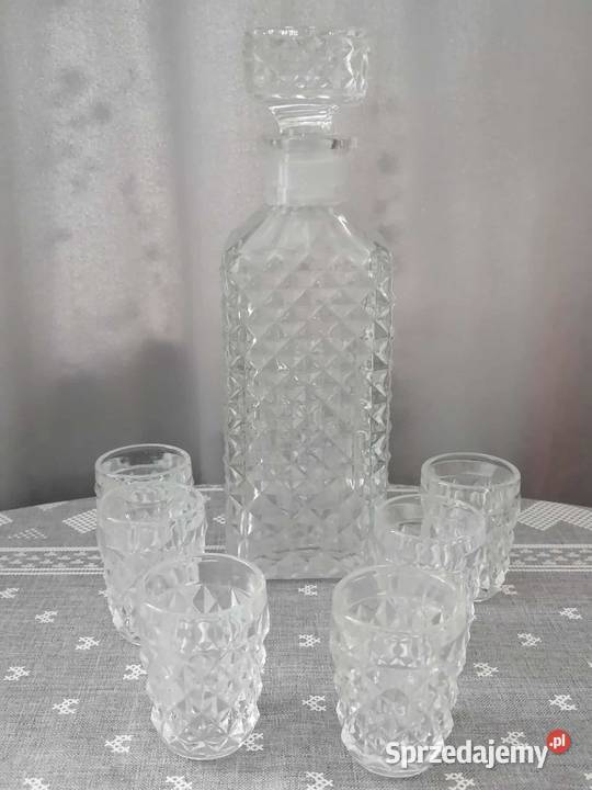 Karafka z kieliszkami PRL Wałbrzych