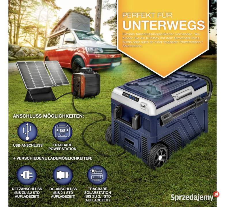 Lodówka turystyczna kompresowa 60 l chłodzi i