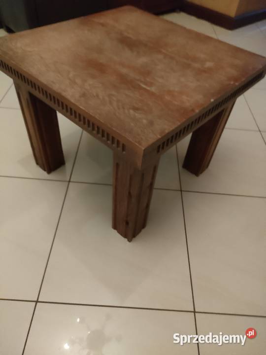 Stolik dębowy kwadratowy kawowy uniwersalny Meble łódzkie Skrzynki sprzedam