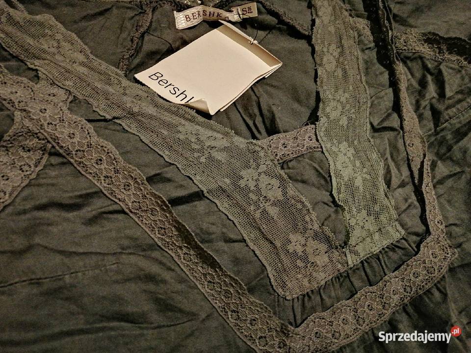 Szara Bluzka koszula BERSHkA z koronką Leszno