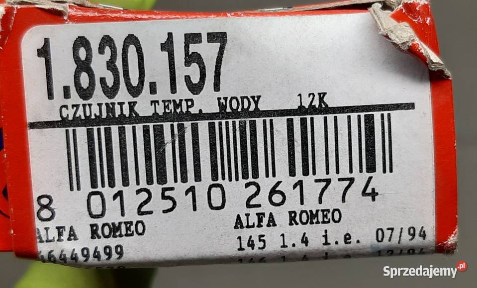 CZUJNIK TEMP WODY ALFA 145 FIAT PUNTO PALIO Mielęcin