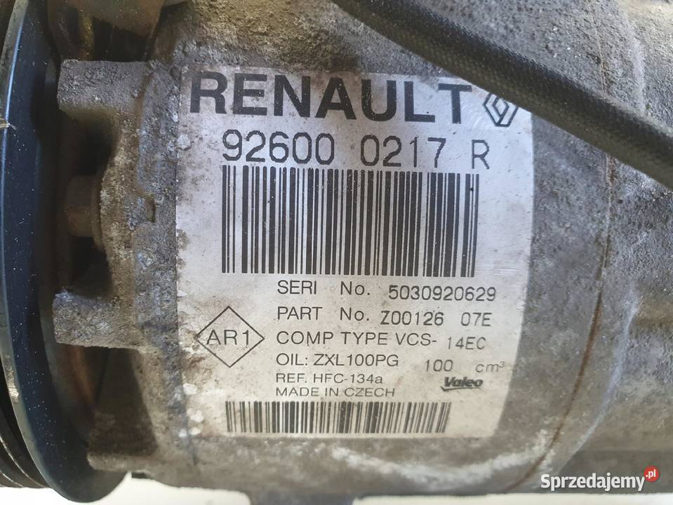 SPRĘŻARKA KLIMATYZACJI Renault Clio IV 09 TCe osobowe