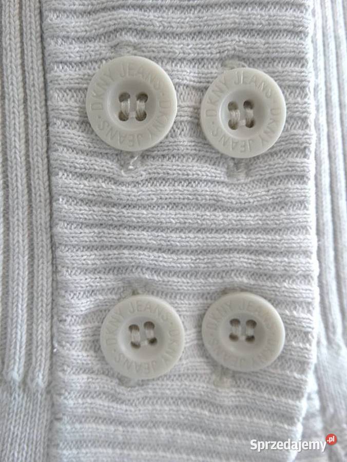 Sweter Kardigan Rozpinany Ażurowy Jasnoszary Rozmiar 38(M) Łomża