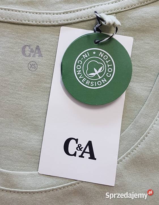 Damska bluzka oliwkowa z krótkim rękawem Bez wzoru Chrzanów