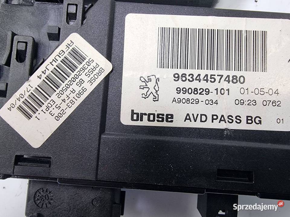 PODNOŚNIK SZYBY PP PEUGEOT 307 SW 9634457480